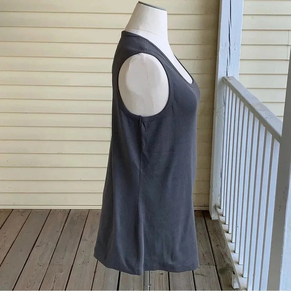 ULLA POPKEN Ribbed Tank Top Dark Gray Plus Size 24 26 NWT Sleeveless Shirt New - Picture 3 of 9